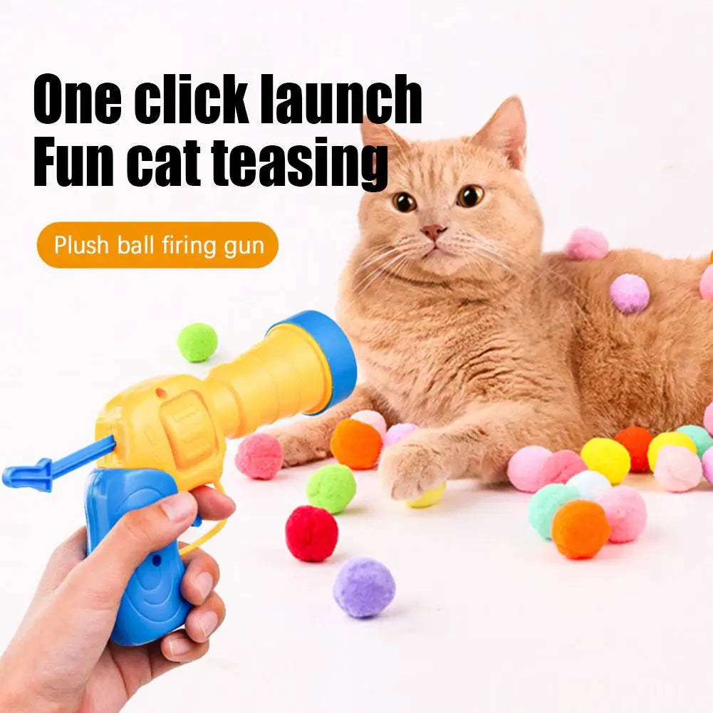 Gioco interattivo per animali domestici con mini pistola e palline elastiche