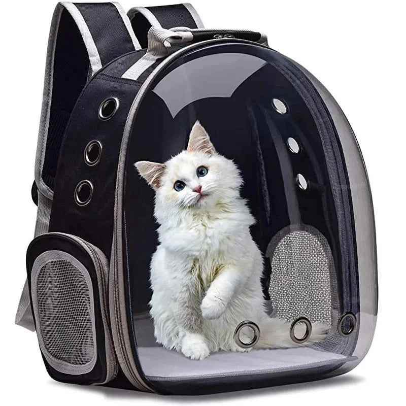 Zaino per il trasporto di animali domestici a forma di capsula trasparente