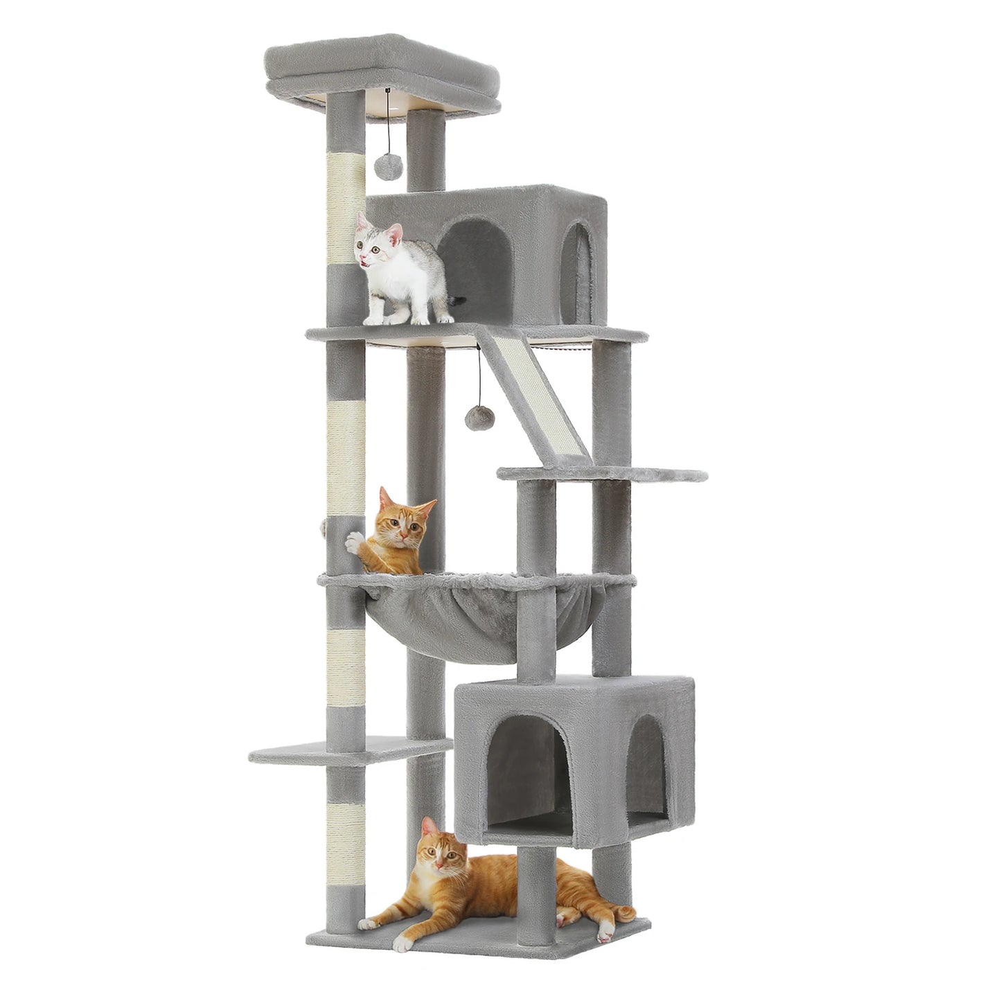 Albero per gatti con amaca e 2 cucce - 180cm