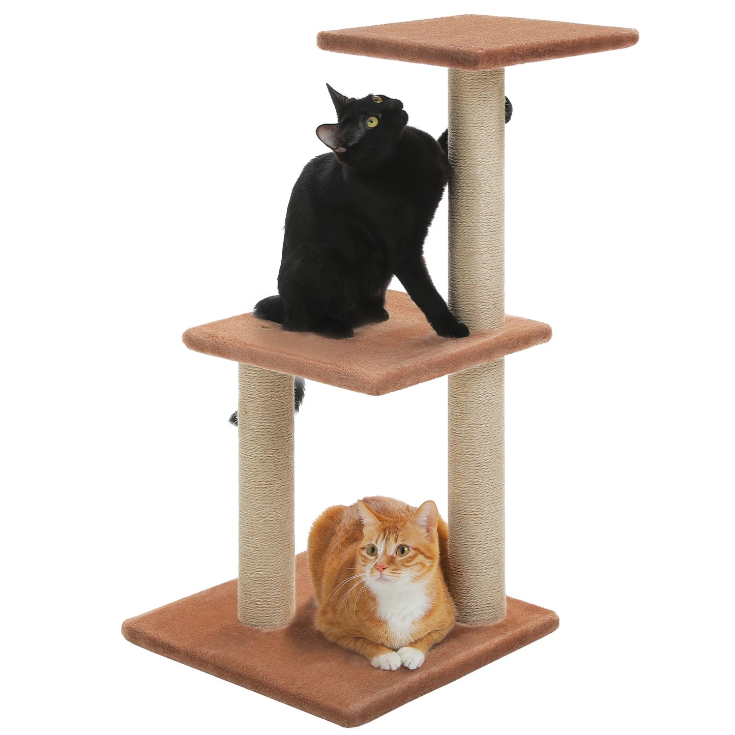 Tiragraffi per gatti su 2 livelli + cuccia
