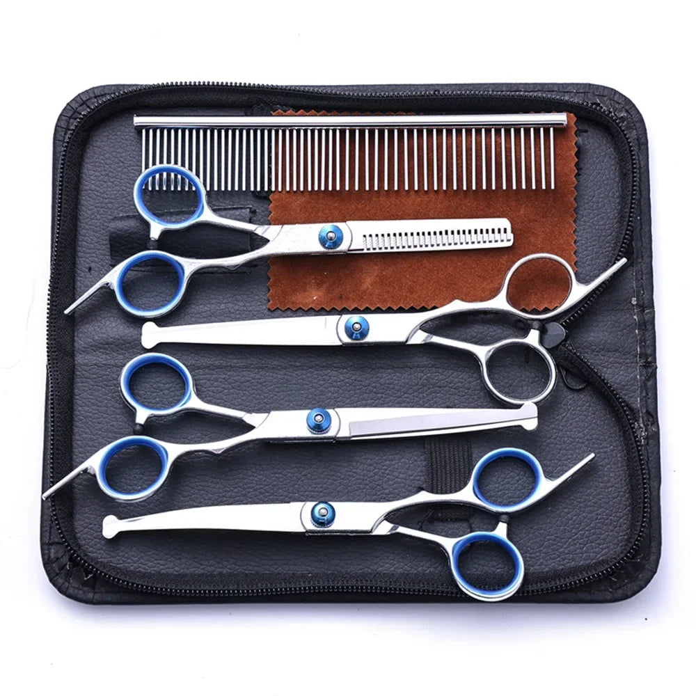 Set di forbici professionali per toelettatura 5 in 1