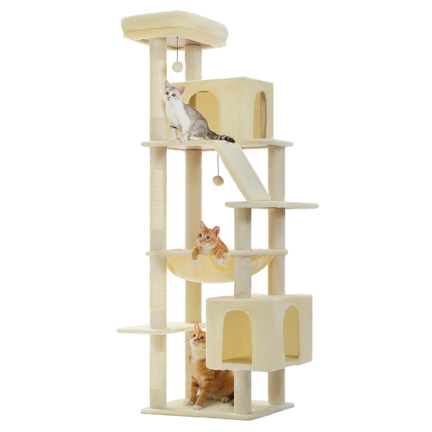 Albero per gatti con amaca e 2 cucce - 180cm