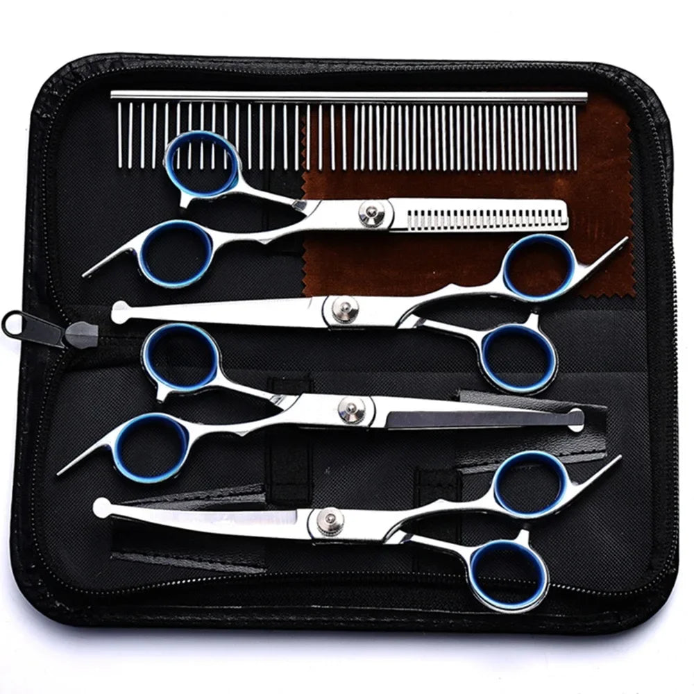 Set di forbici professionali per toelettatura 5 in 1