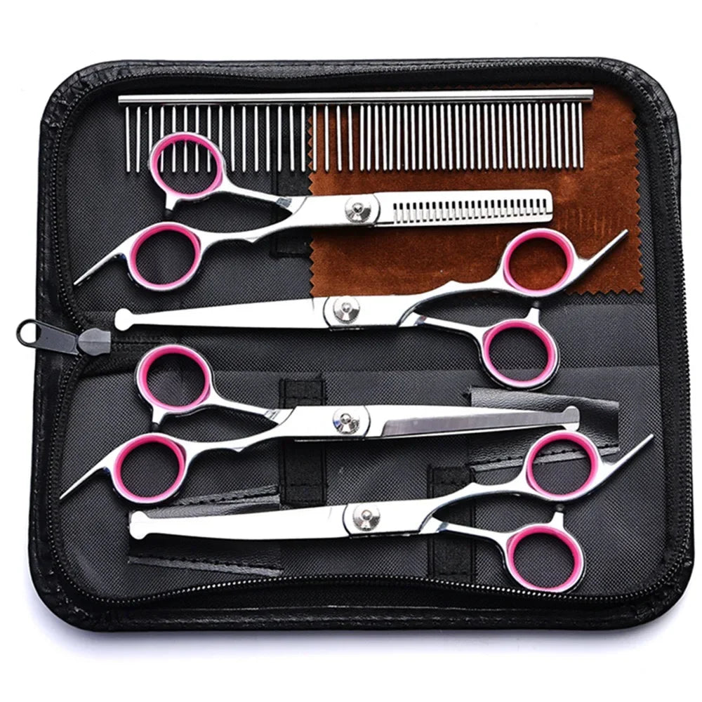 Set di forbici professionali per toelettatura 5 in 1