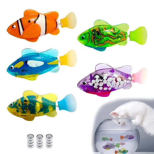 Pesce elettrico a LED interattivo per gatti