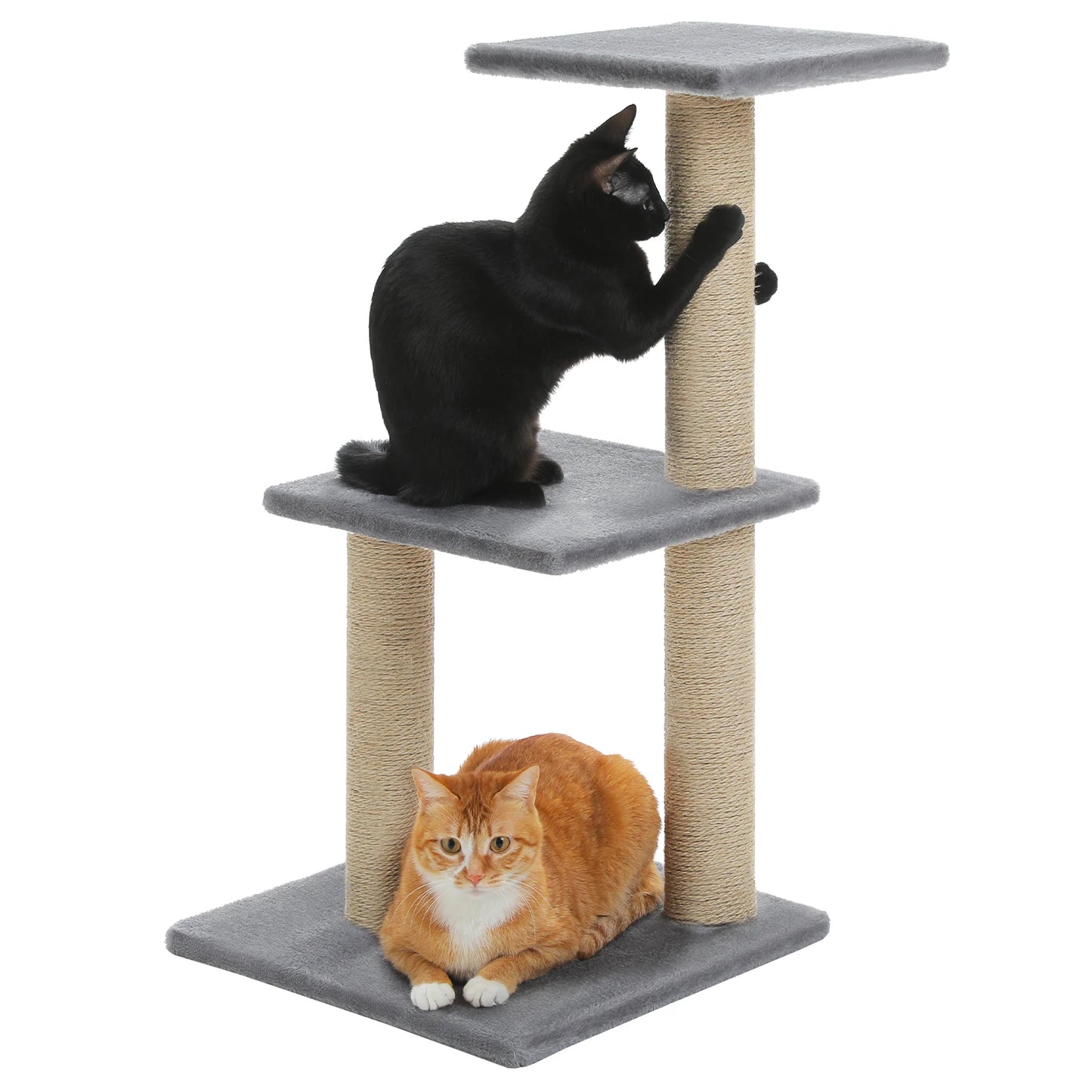 Tiragraffi per gatti su 2 livelli + cuccia