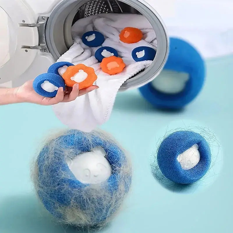 Palline riutilizzabili per la rimozione dei peli di animali domestici, filtro per lavatrice.