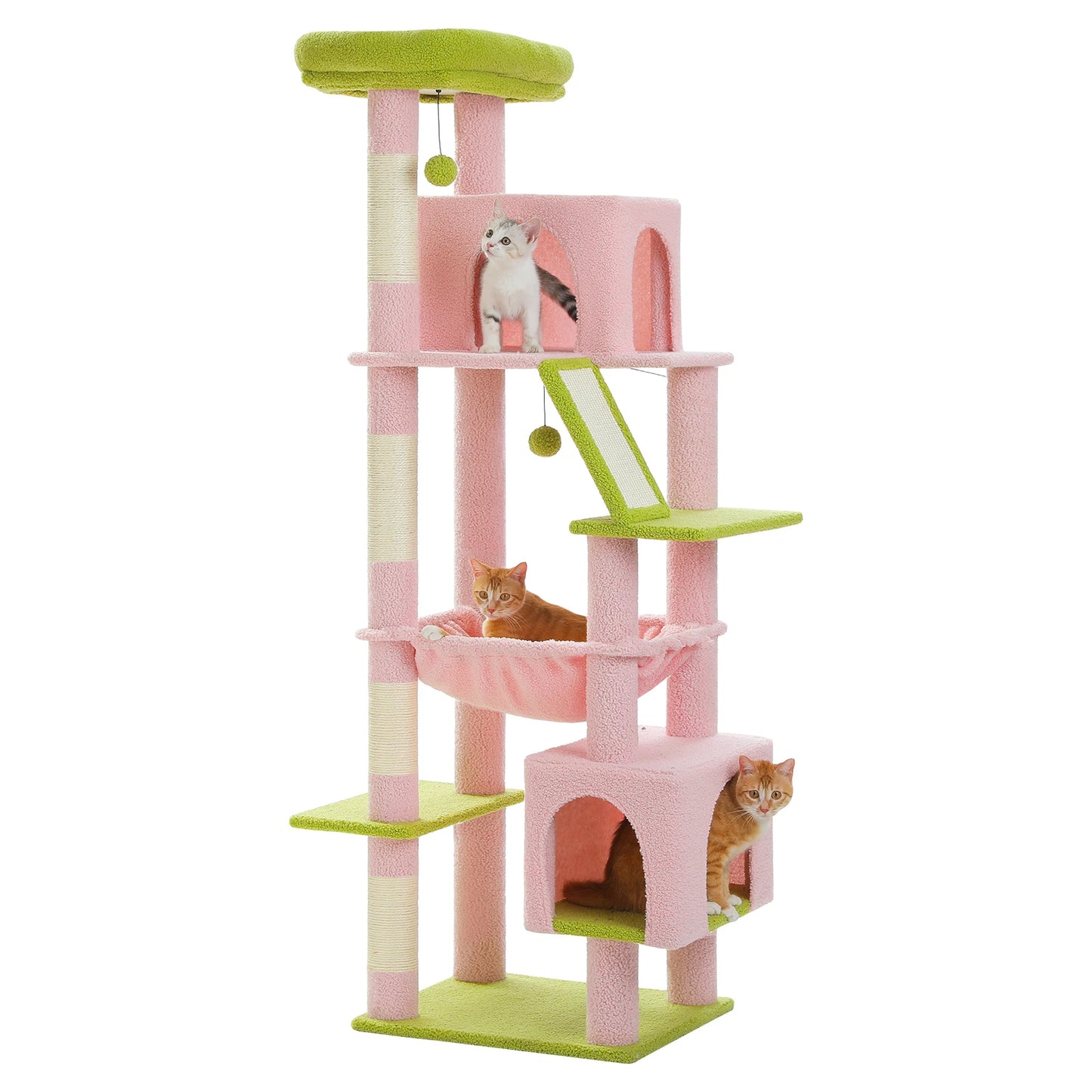 Albero per gatti con amaca e 2 cucce - 180cm