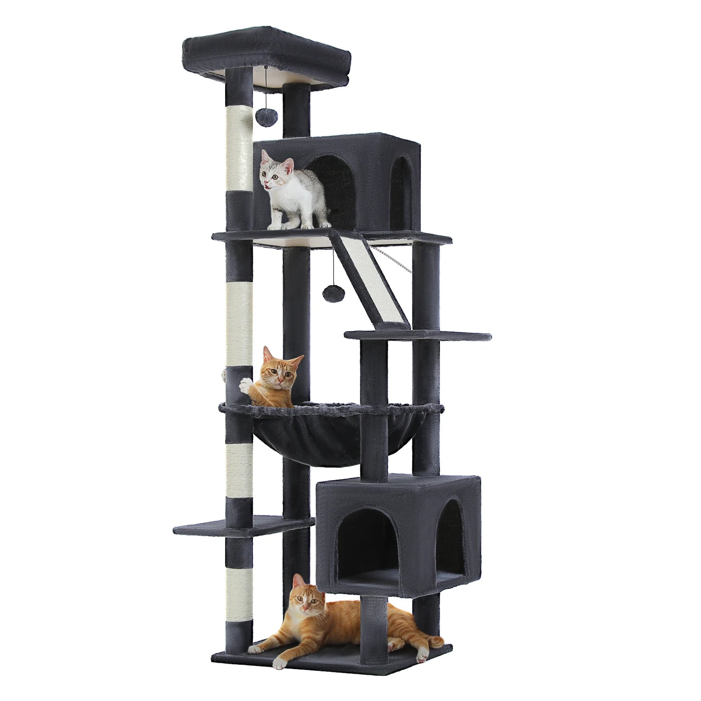 Albero per gatti con amaca e 2 cucce - 180cm