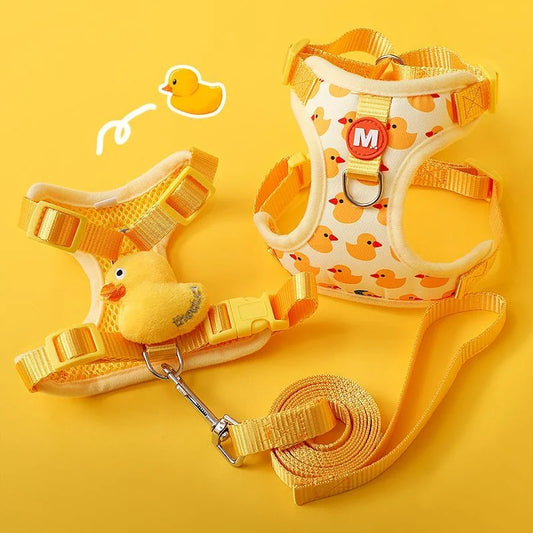 Set pettorina con guinzaglio a tema anatra