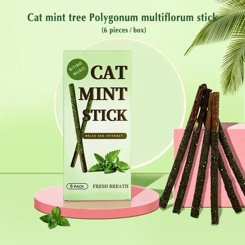 6pz bastoncini naturali matatabi alla menta per gatti