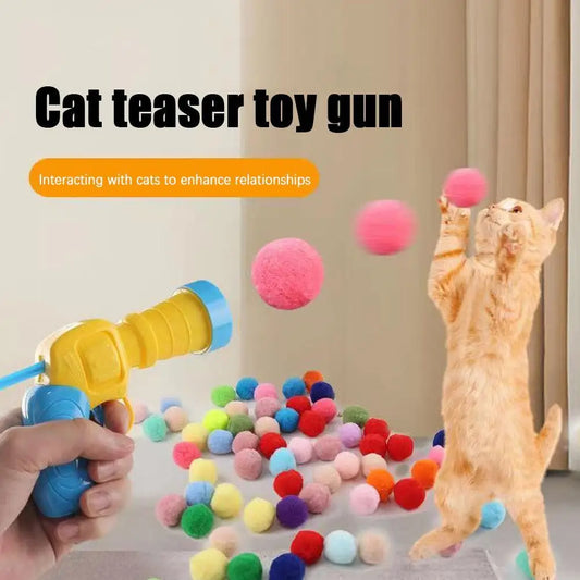 Gioco interattivo per animali domestici con mini pistola e palline elastiche