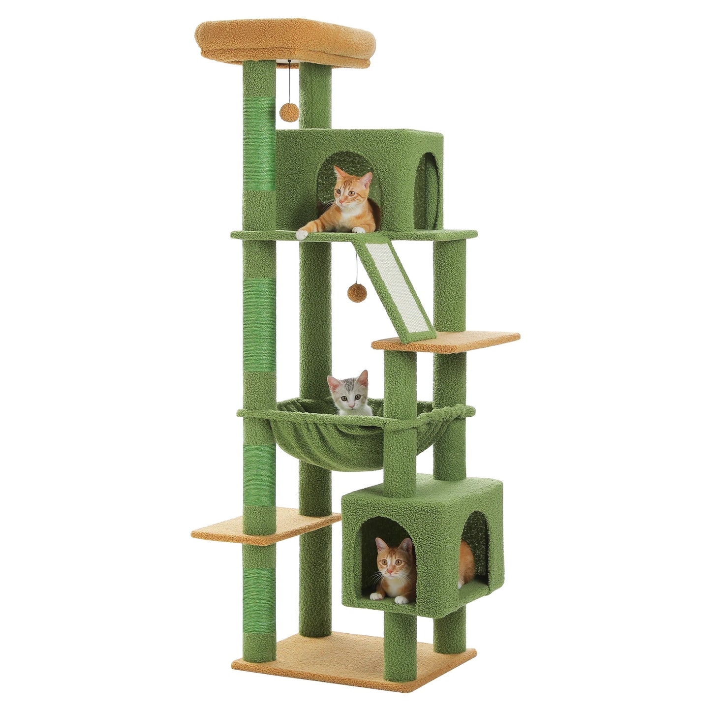 Albero per gatti con amaca e 2 cucce - 180cm