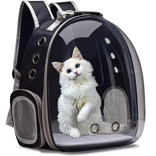 Zaino per il trasporto di animali domestici a forma di capsula trasparente