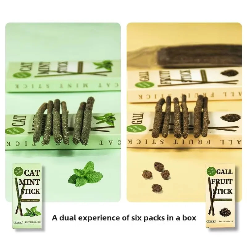 6pz bastoncini naturali matatabi alla menta per gatti